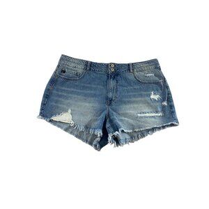 KanCan Women' Raw Hem Distressed Denim Shorts - 2XL